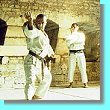 Kempo Dankan Master training with a pupil