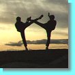 Kempo Dankan sparring at sunset